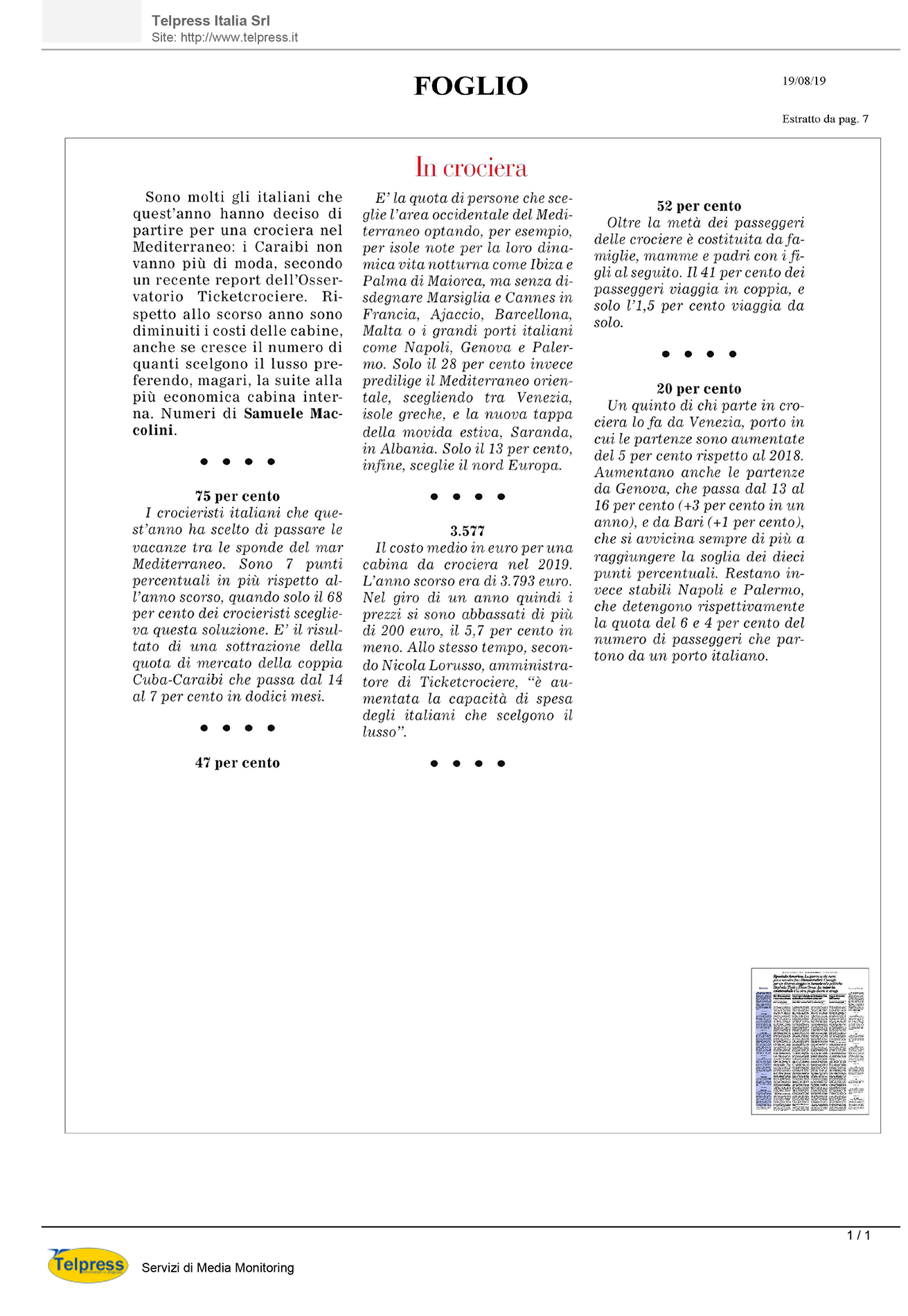 rassegna stampa telpress